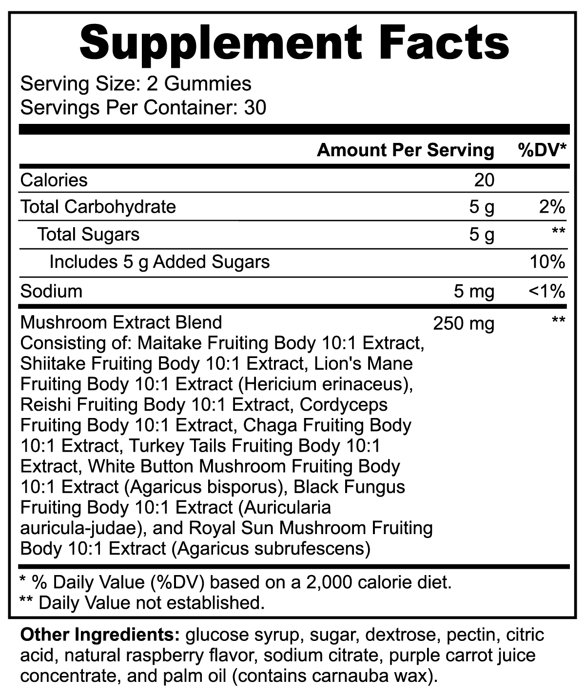 Mushroom Extract Complex ( GUMMIES) truebiolife