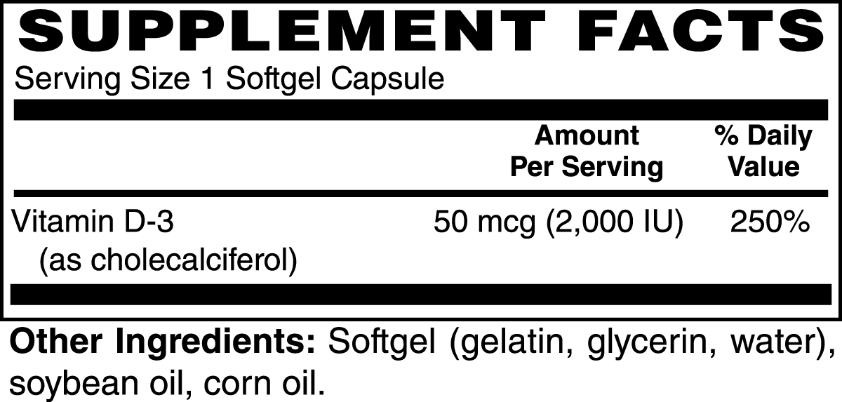 Vitamin D3 2,000 IU [truebiolife