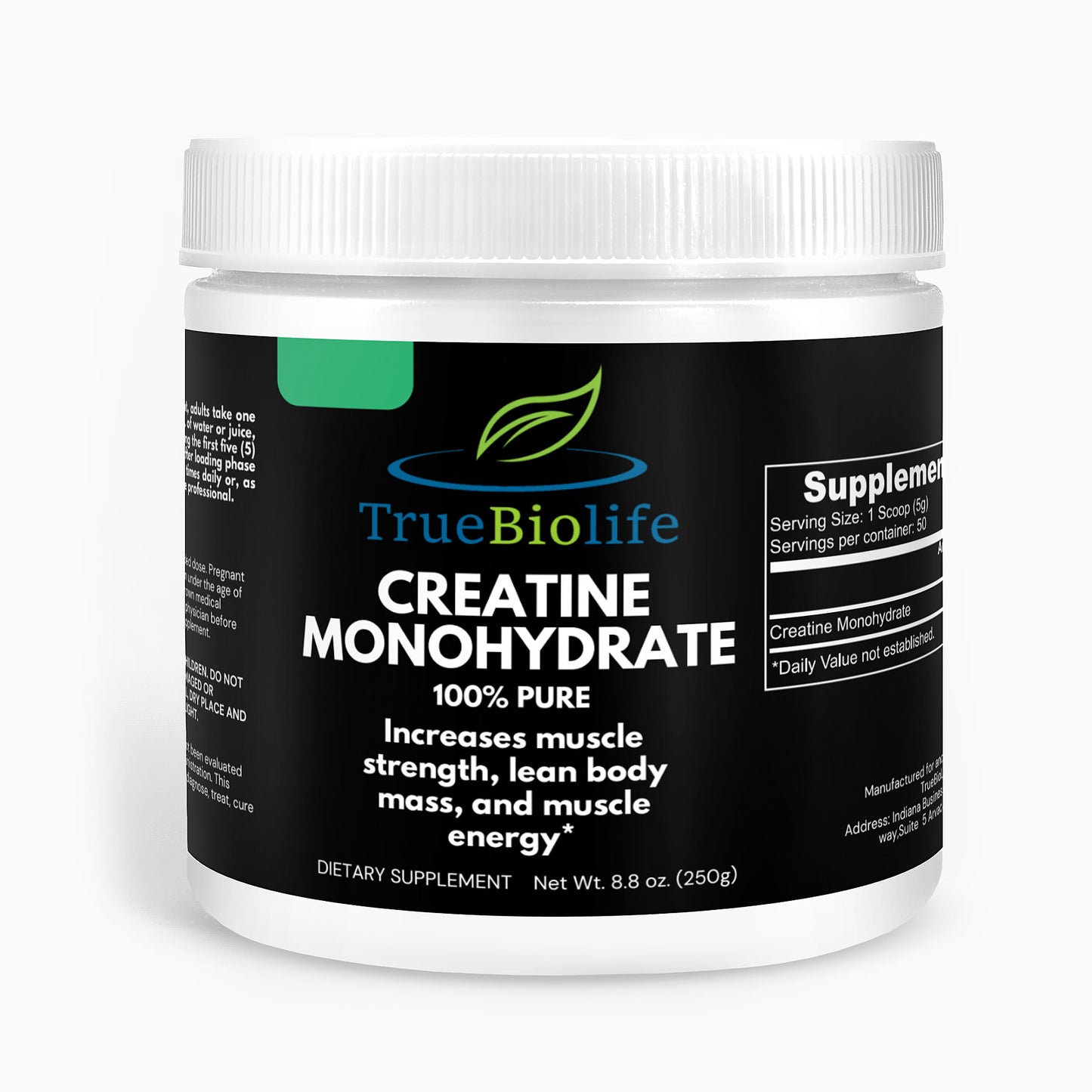 creatine monohydrate-100% pure-muscle-lean body-energy-truebiolife.com