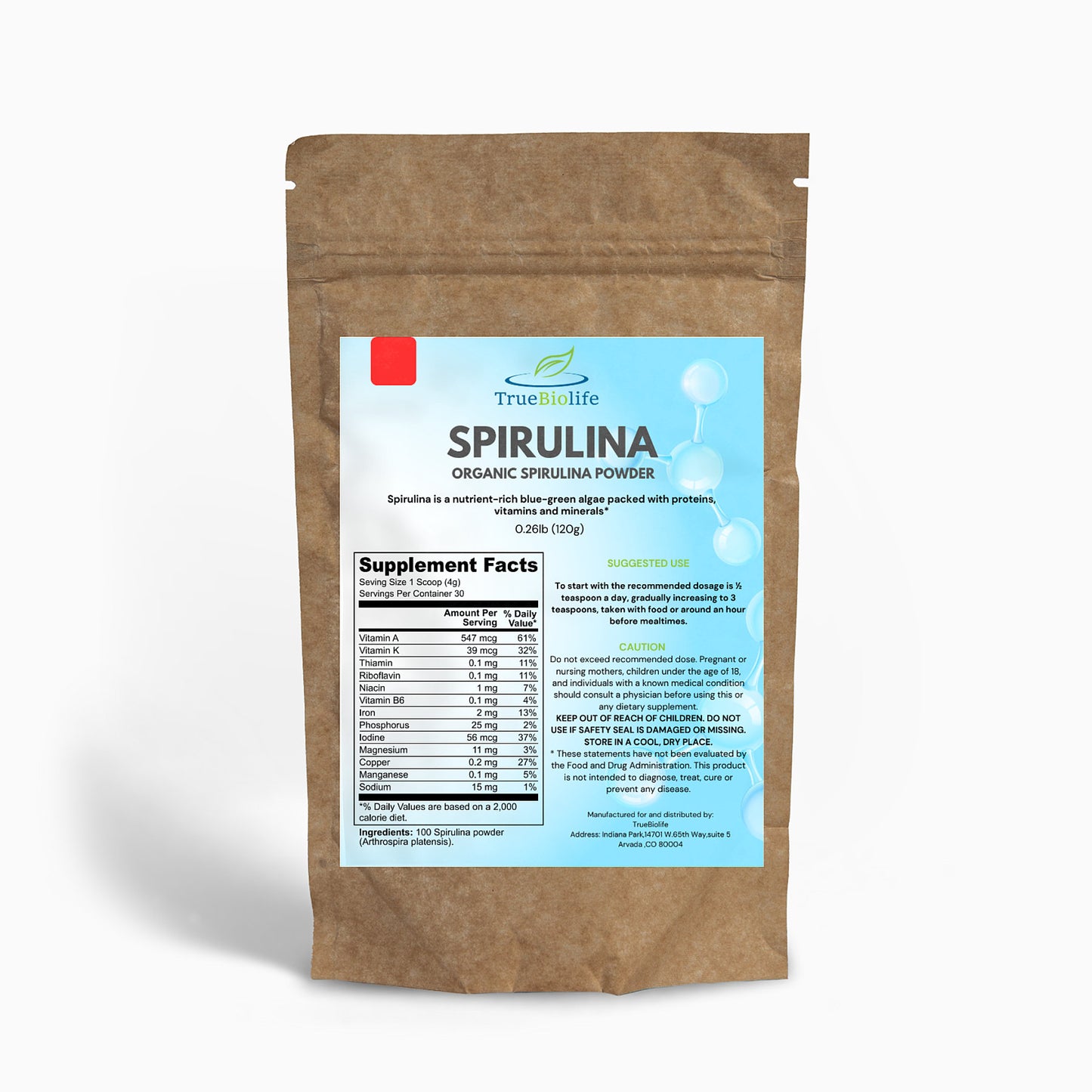 organic spirulina powder -truebiolife.com